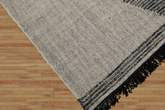 LoomBloom 5x8 Ivory Handmade Geometric Kilim Wool Oriental Rug