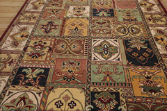 Smithland 8x10 Hand Tufted Hand Made 100% Wool Multi Panel Traditional Oriental Area Rug Burgundy, Beige Color