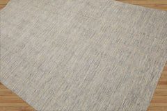 LoomBloom 5x8 Gray Handcrafted Modern Ribbed Wool Oriental Area Rug