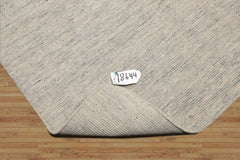 LoomBloom 5x8 Gray Handcrafted Modern Ribbed Wool Oriental Area Rug
