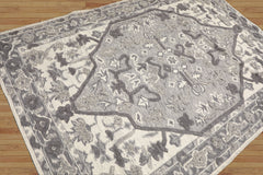 LoomBloom 5x8 Gray Handmade Traditional Kilim Wool Oriental Accent Rug