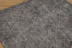 LoomBloom 5x8 Charcoal Contemporary Moroccan Wool Rug, Handcrafted