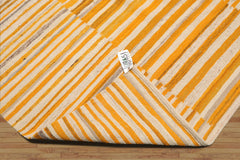 LoomBloom 5x8 Beige Contemporary Striped Hand Woven Wool Oriental Area Rug