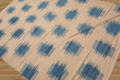 LoomBloom Hand Woven Beige 5x8 Contemporary Ikat Wool Oriental Rug