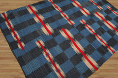 LoomBloom 5x8 Blue Contemporary Ikat Wool Oriental Area Rug