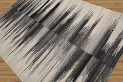 LoomBloom 5x8 Ivory Contemporary Abstract Wool Rug