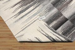 LoomBloom 5x8 Ivory Contemporary Abstract Wool Rug