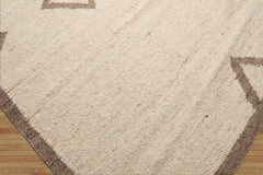 LoomBloom 9x12 Hand Woven Beige Contemporary Flatweave Wool Oriental Area Rug