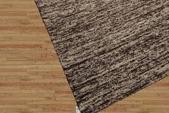 LoomBloom 9x12 Geometric Flatweave Wool Rug in Contemporary Beige Design