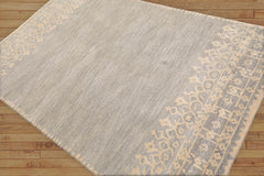 Natalle 5x8 Hand Tufted Hand Made 100% Wool Patterned Transitional Oriental Area Rug Gray, Beige Color