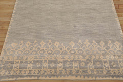 Natalle 5x8 Hand Tufted Hand Made 100% Wool Patterned Transitional Oriental Area Rug Gray, Beige Color