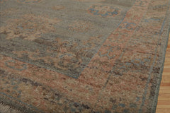 3x5 Slate, Blush, Beige Color Hand Knotted All-Over 100% Wool Traditional Oriental Rug