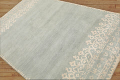 Maiyah 5x8 Hand Tufted Hand Made 100% Wool Patterned Designer Transitional Oriental Area Rug Aqua, Beige Color