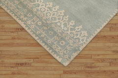 Maiyah 5x8 Hand Tufted Hand Made 100% Wool Patterned Designer Transitional Oriental Area Rug Aqua, Beige Color