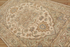 Lubonski 5x8 Hand Tufted Hand Made 100% Wool Tabriz Traditional Oriental Area Rug Beige, Mint Color