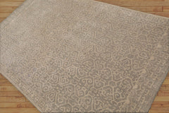 Juvonte 5x8 Hand Tufted Hand Made 100% Wool Patterned Traditional Oriental Area Rug Gray, Beige Color