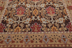 Pancu 8x10 Hand Tufted Hand Made 100% Wool William Morris Traditional Oriental Area Rug Brown, Beige Color
