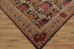 Pancu 8x10 Hand Tufted Hand Made 100% Wool William Morris Traditional Oriental Area Rug Brown, Beige Color