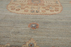 8x10 Celadon, Blush, Blue Color Hand Knotted All-Over 100% Wool Traditional Oriental Rug