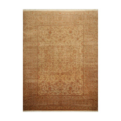 9x12 Tan Taupe Aqua Color Hand Knotted Persian 100% Wool Traditional Oriental Rug