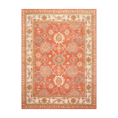 Multi Size Orange, Beige, Gold Color Hand Tufted All-Over 100% Wool Traditional Oriental Rug