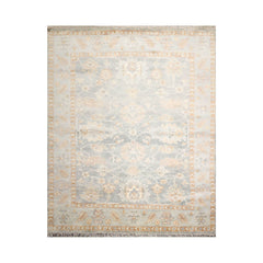 9' x12' Light Gray Slate Tan Color Hand Knotted Oriental 100% Wool Transitional Oriental Rug