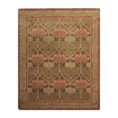 9 x 12 Green Sage Rose Color Hand Tufted William Morris 100% Wool Transitional Oriental Rug