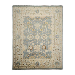 9x12 Celadon, Beige, Gray Color Hand Knotted All-Over 100% Wool Traditional Oriental Rug