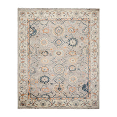 8x10 Gray, Taupe, Cream Color Hand Knotted All-Over 100% Wool Arts & Crafts Oriental Rug