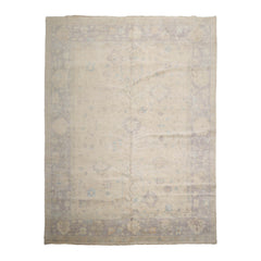 9x12 Beige, Aubergine, Tan Color Hand Knotted All-Over 100% Wool Traditional Oriental Rug