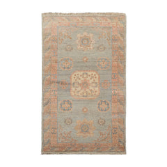 3x5 Mint, Blush, Ivory Color Hand Knotted All-Over 100% Wool Traditional Oriental Rug