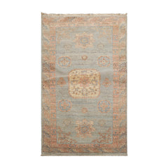 3x5 Slate, Blush, Ivory Color Hand Knotted All-Over 100% Wool Traditional Oriental Rug
