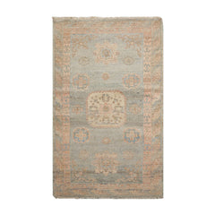 3x5 Slate, Blush, Beige Color Hand Knotted All-Over 100% Wool Traditional Oriental Rug