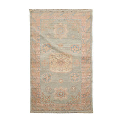 3x5 Sea Foam, Blush, Beige Color Hand Knotted All-Over 100% Wool Traditional Oriental Rug