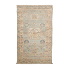3x5 Mint, Beige, Brown Color Hand Knotted All-Over 100% Wool Traditional Oriental Rug