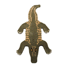 4 x 5 Green Gold Black Color Hand Tufted All-Over 100% Wool Novelty/ Animal Oriental Rug