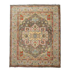 Multi Size Gray, Beige, Burnt Orange Color Hand Knotted All-Over 100% Wool Traditional Oriental Rug