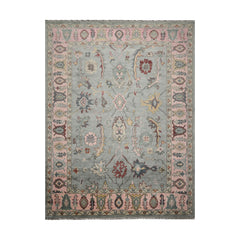 Multi Size Slate, Blue, Blush Color Hand Knotted All-Over 100% Wool Traditional Oriental Rug