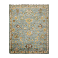 Multi Size Aqua, Brown, Gray Color Hand Knotted All-Over 100% Wool Traditional Oriental Rug