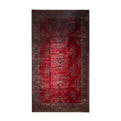 14' x24' 11'' Burgundy Midnight Blue Brown Color Hand Knotted All-Over 100% Wool Traditional Oriental Rug