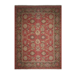 13' 4''x18' Rose Gray Beige Color Hand Knotted All-Over 100% Wool Traditional Oriental Rug