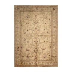 10' 4''x14' 9'' Tan Brown Sage Color Hand Knotted All-Over 100% Wool Traditional Oriental Rug