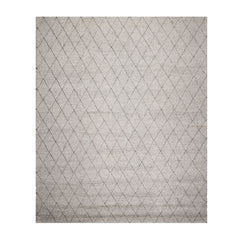 9' 11''x11' 11'' Ash Gray Color Hand Tufted All-Over 100% Wool Traditional Oriental Rug