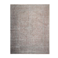 9x12 Rust, Gray Blue Color Hand Knotted All-Over 100% Wool Traditional Oriental Rug