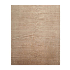 8x10 Tan, Brown Color Hand Knotted All-Over 100% Wool Modern Oriental Rug
