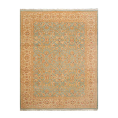 6x8 Aqua, Beige, Tan Color Hand Knotted All-Over 100% Wool Traditional Oriental Rug