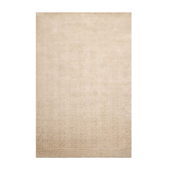 6x9 Beige, Champagne Color Hand Knotted All-Over Wool & Silk Transitional Oriental Rug