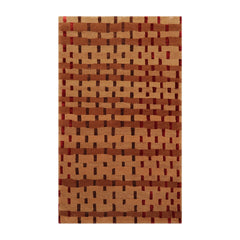 3x5 Maple, Brown, Chocolate Color Hand Knotted All-Over Wool & Silk Modern Oriental Rug