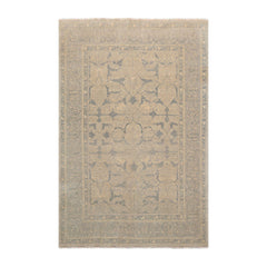 6x9 Beige, Gray, Muted Tones Color Hand Knotted All-Over 100% Wool Transitional Oriental Rug