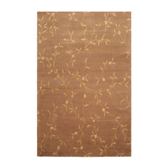 5x8 Camel, Gold, Muted Tones Color Hand Knotted All-Over Wool & Silk Transitional Oriental Rug